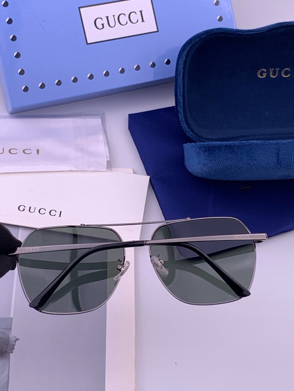Gucci 0863 Polarized Aviator Gold Lens Sunglasses for Men & Women - 415025 - detail image 4