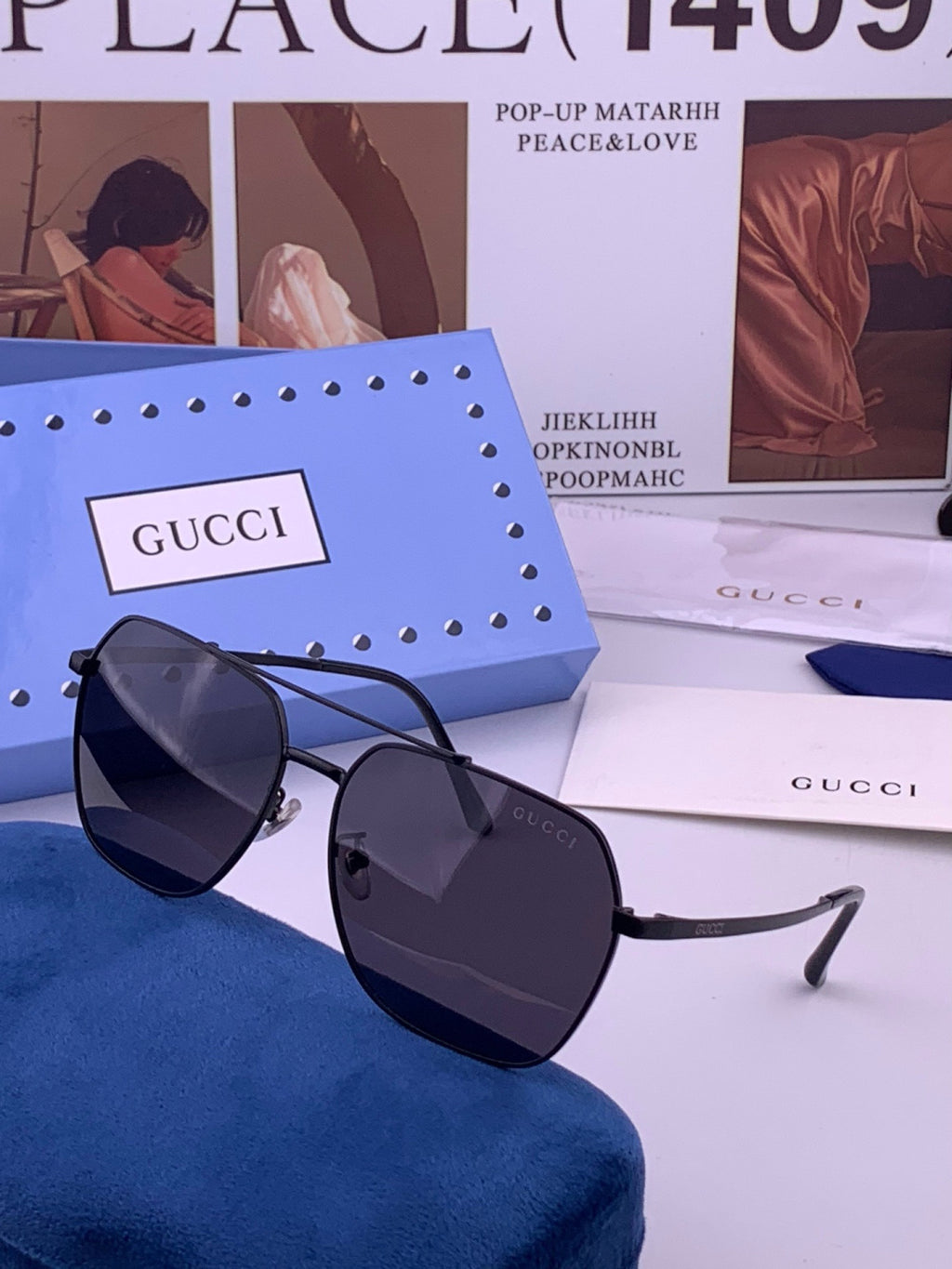 Gucci 0863 Polarized Aviator Gold Lens Sunglasses for Men & Women - 415026 - detail image 2