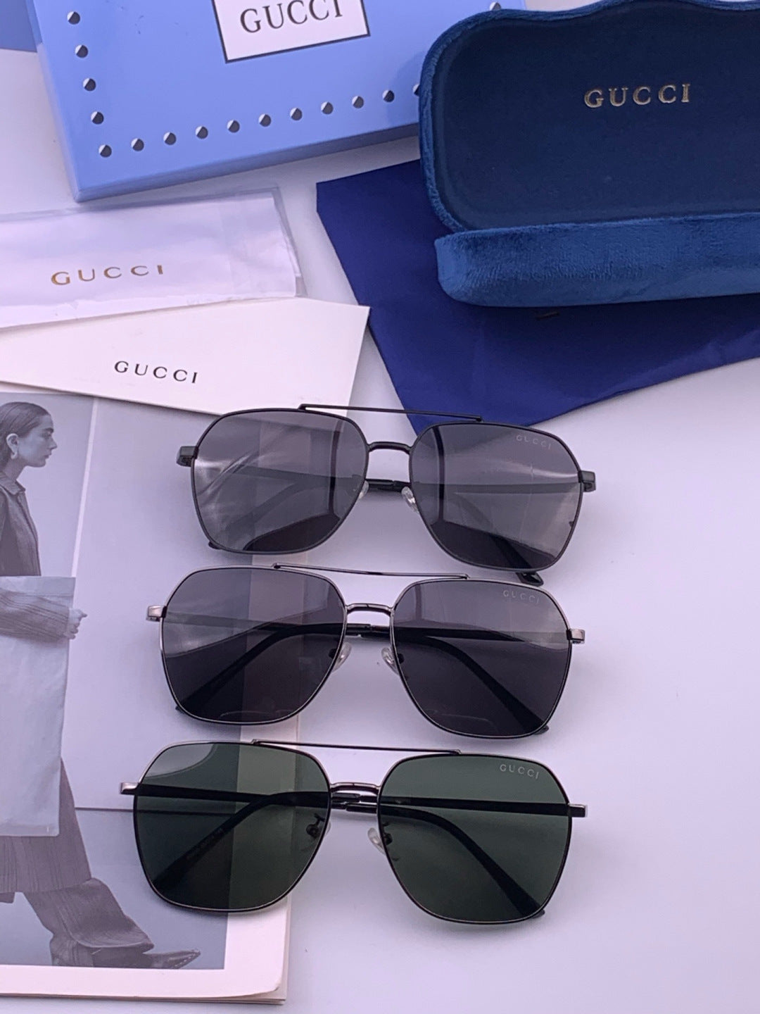 Gucci 0863 Polarized Aviator Gold Lens Sunglasses for Men & Women - 415026 - detail image 7
