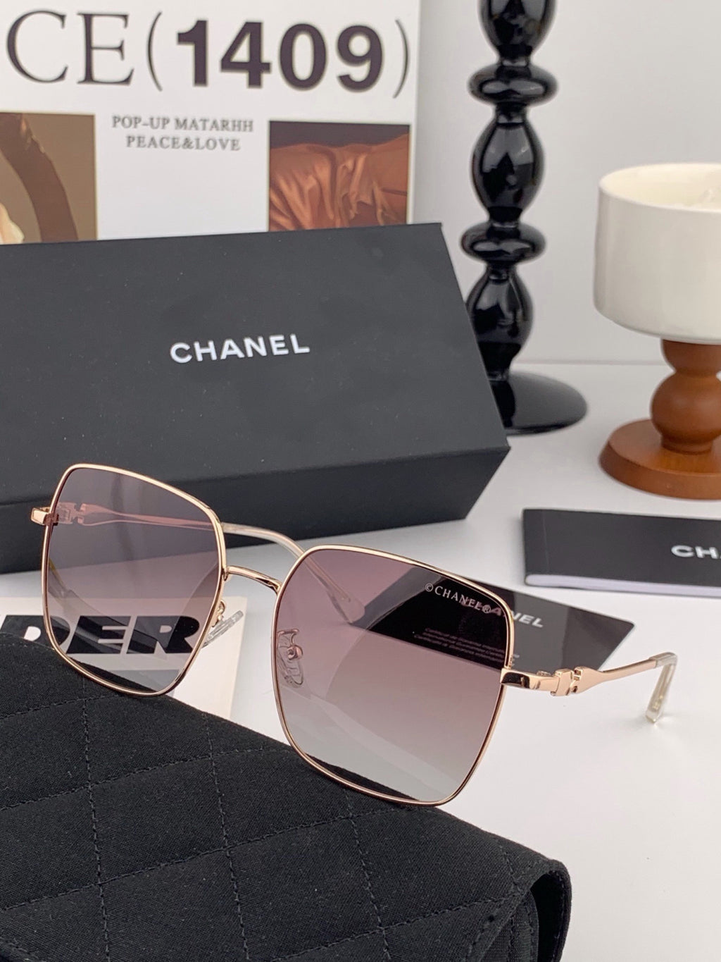 Chanel CH25813 Fashion Gold Lens Sunglasses for Men & Women - 415237 - detail image 6