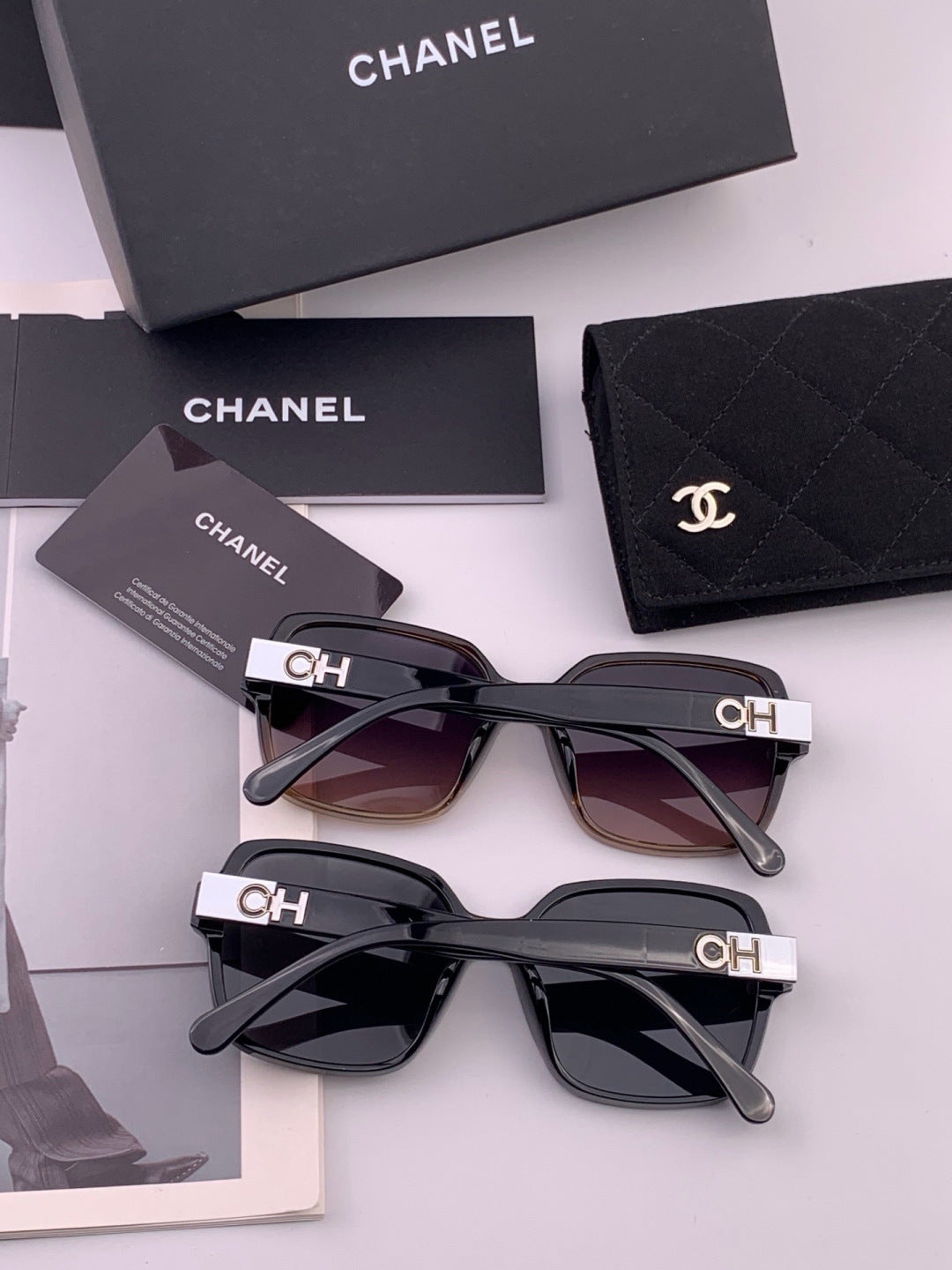 Chanel CH2787 Polarized Square Gold Lens Sunglasses for Women - 415242 - detail image 6