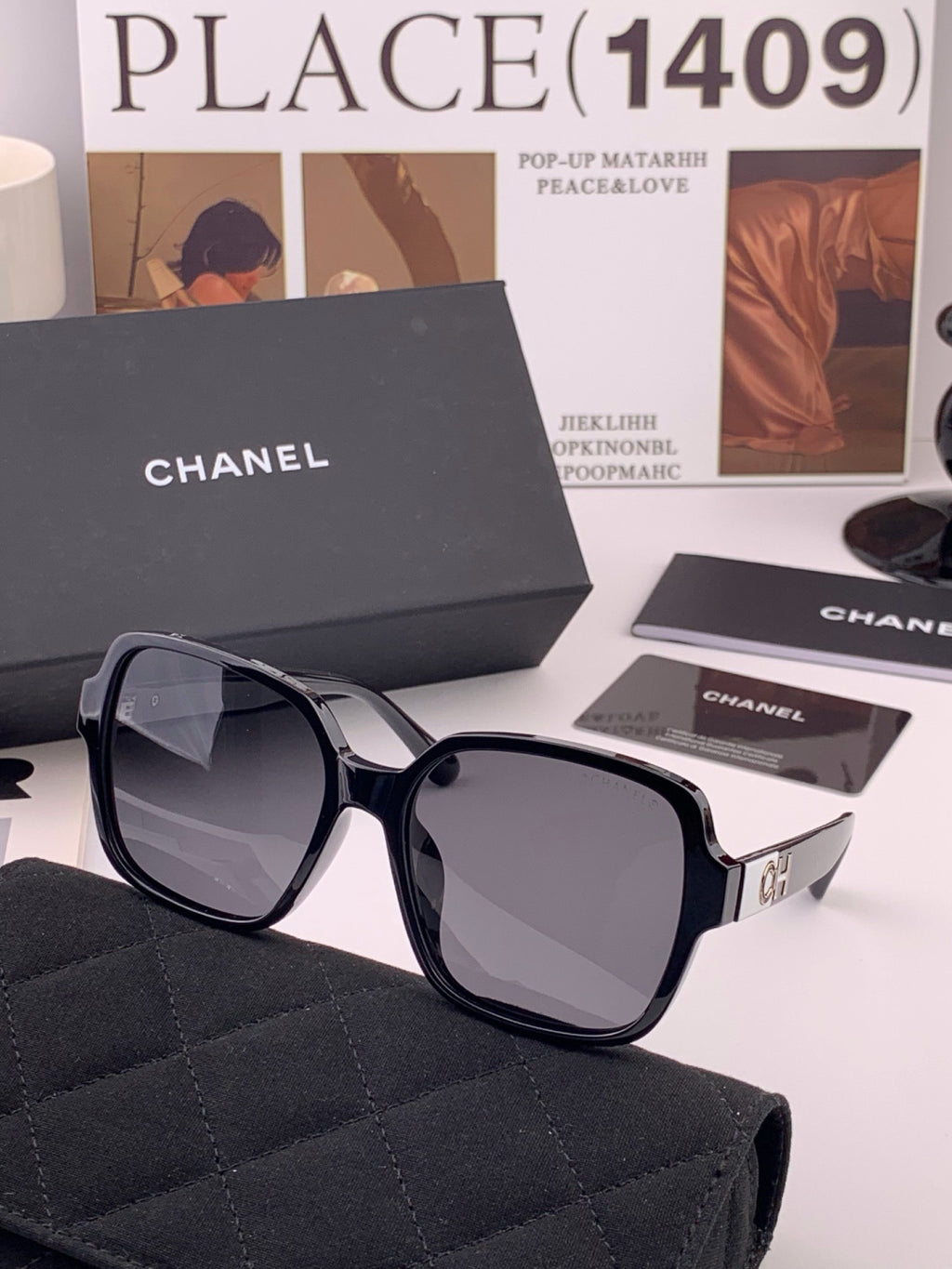 Chanel CH2787 Polarized Square Gold Lens Sunglasses for Women - 415242 - detail image 4