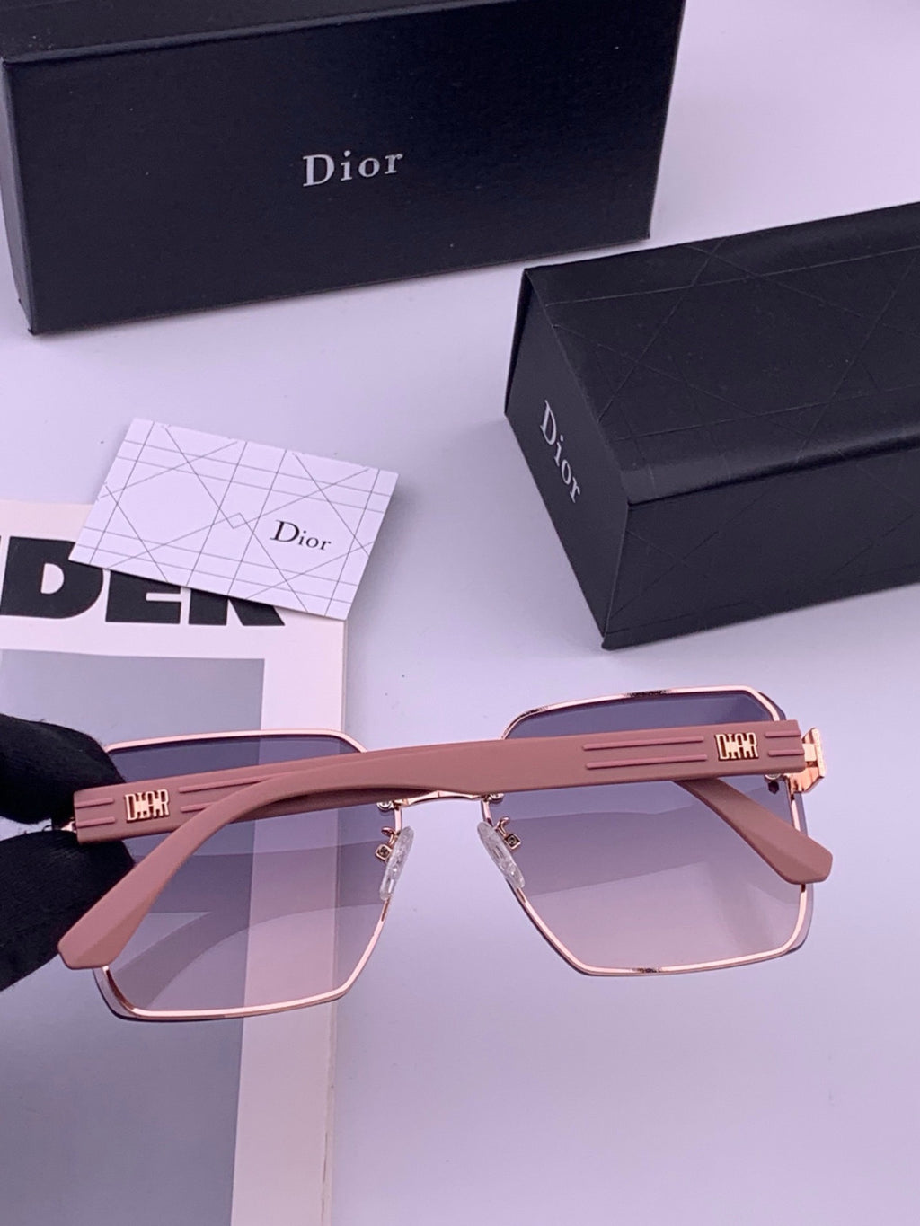 Dior CD0238 Polarized Square Red Lens Sunglasses for Women - 415452 - detail image 4