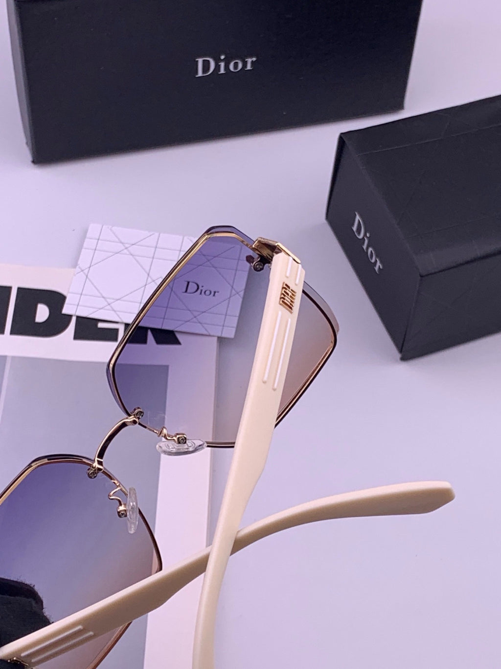 Dior CD0238 Polarized Square Gold Lens Sunglasses for Women - 415453 - detail image 5