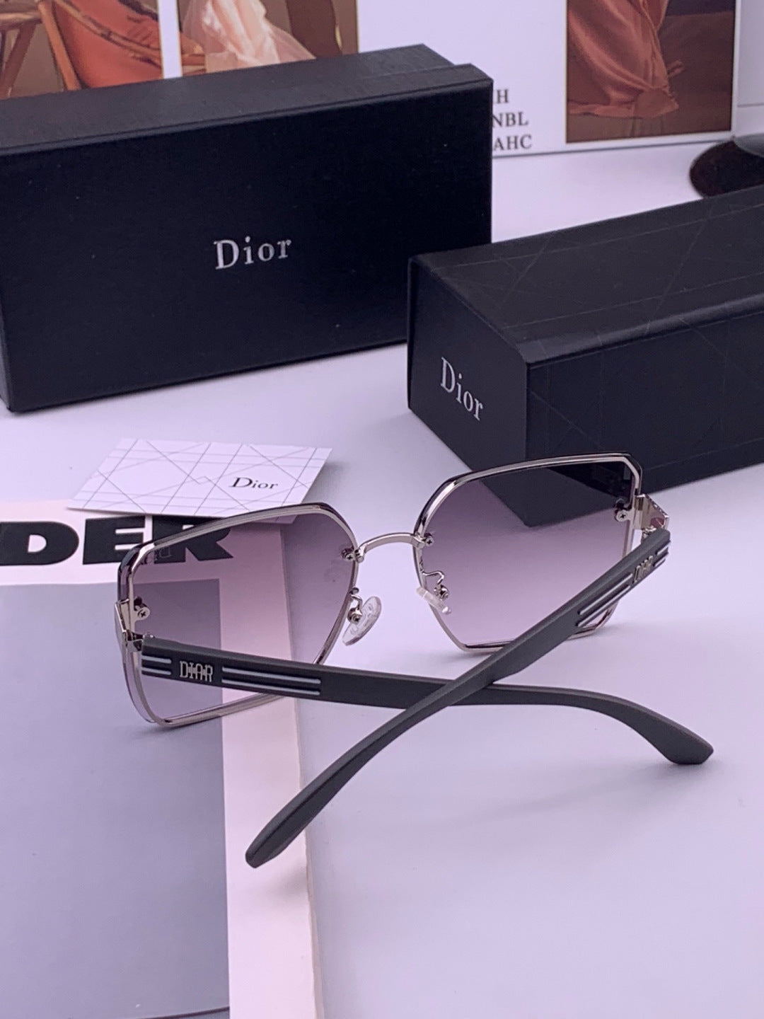 Dior CD0238 Polarized Square Gold Lens Sunglasses for Women - 415454 - detail image 7
