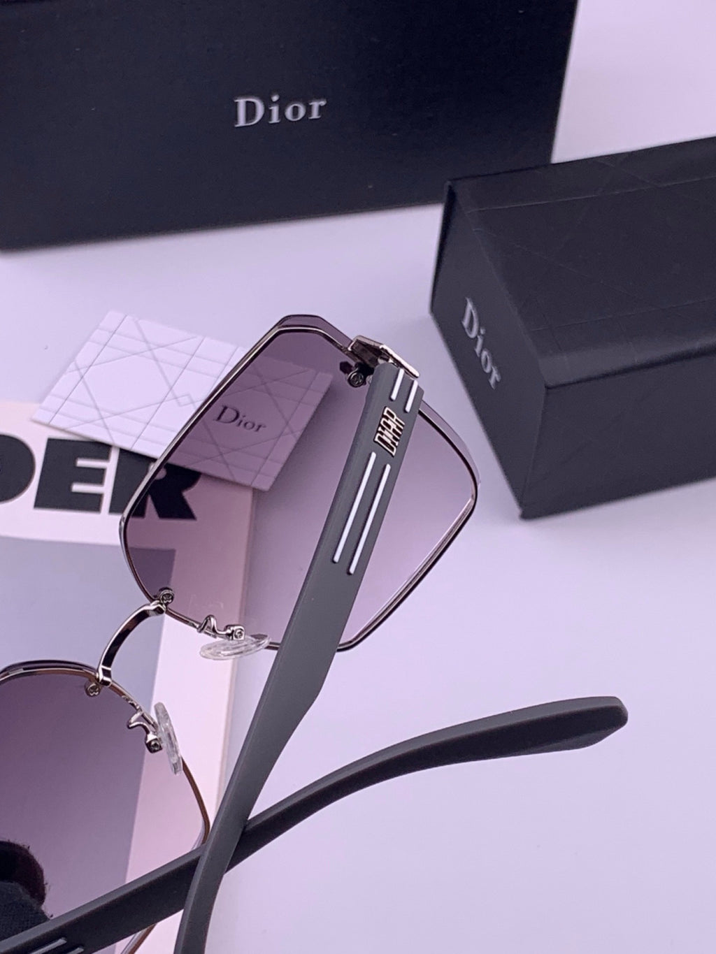 Dior CD0238 Polarized Square Gold Lens Sunglasses for Women - 415454 - detail image 6