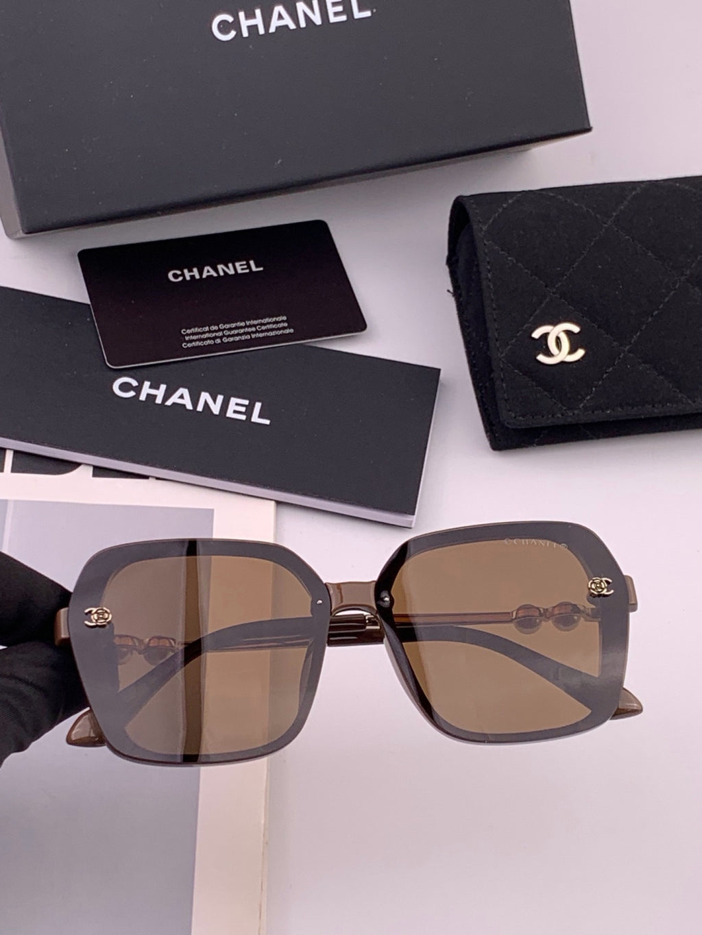 Chanel CH1910 Polarized Oversized Gold Lens Sunglasses for Men & Wome - 415245