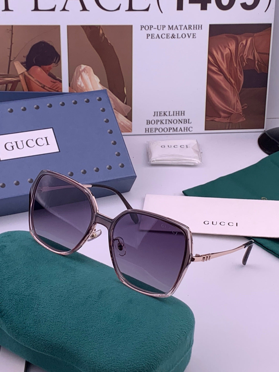 Gucci G6640 Polarized Round Red Lens Sunglasses for Women - 415031 - detail image 2