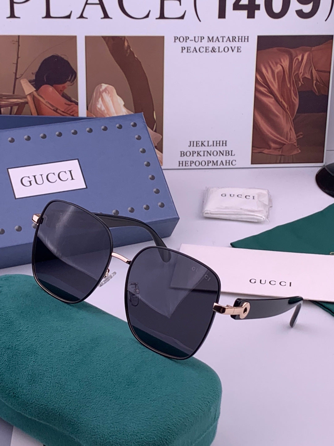 Gucci G9388 Round Gold Lens Sunglasses for Men & Women - 415032 - detail image 2