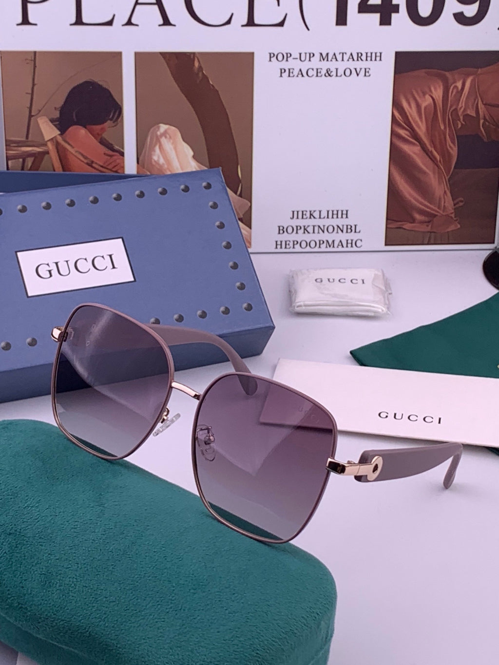 Gucci G9388 Round Gold Lens Sunglasses for Men & Women - 415033 - detail image 2