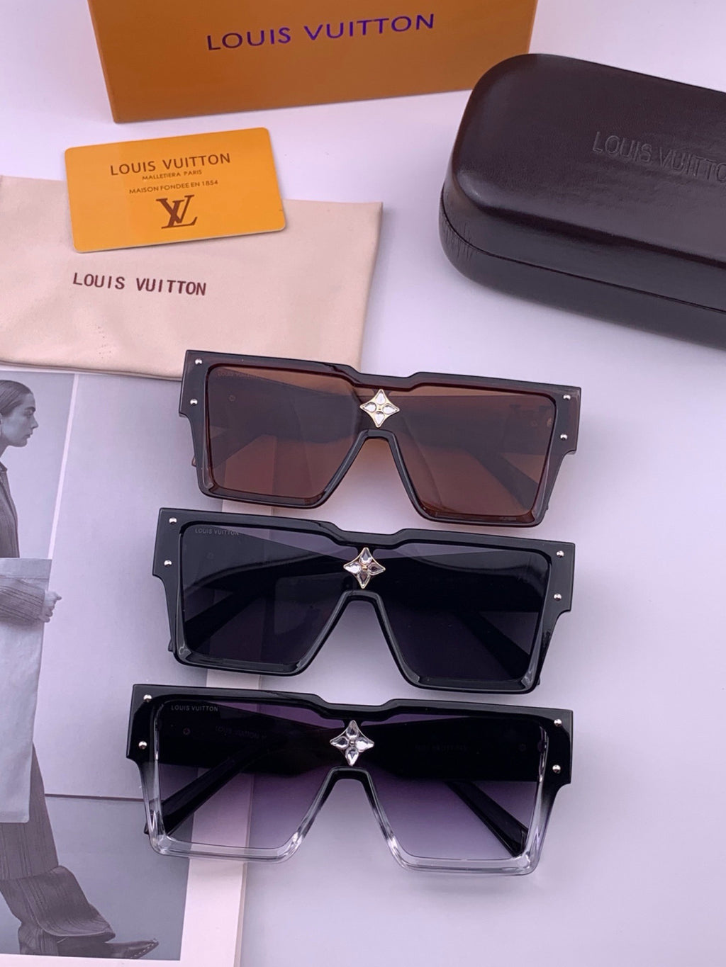Louis Vuitton L7600 Square Black Lens Sunglasses for Women - 414843 - detail image 8