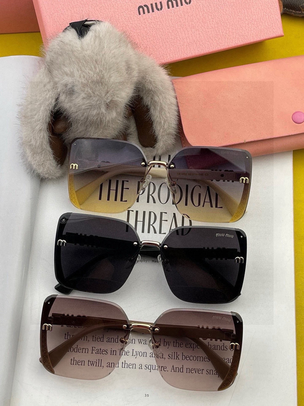Miu Miu M2100 Fashion Black Lens Sunglasses for Men & Women - 416244 - detail image 7