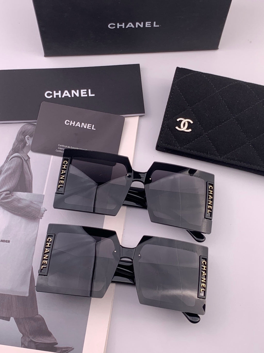 Chanel CH8615 Polarized Square Gold Lens Sunglasses for Women - 415251 - detail image 7