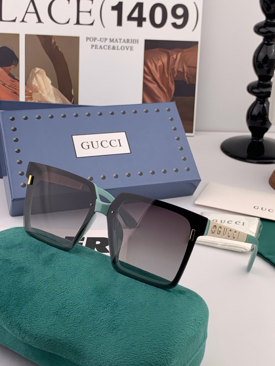 Gucci G50195 Polarized Square Red Lens Sunglasses for Men & Women - 415021