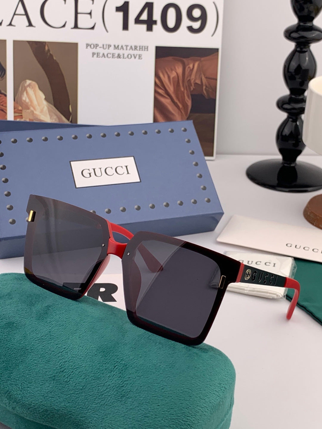 Gucci G50195 Polarized Square Red Lens Sunglasses for Men & Women - 415021 - detail image 2