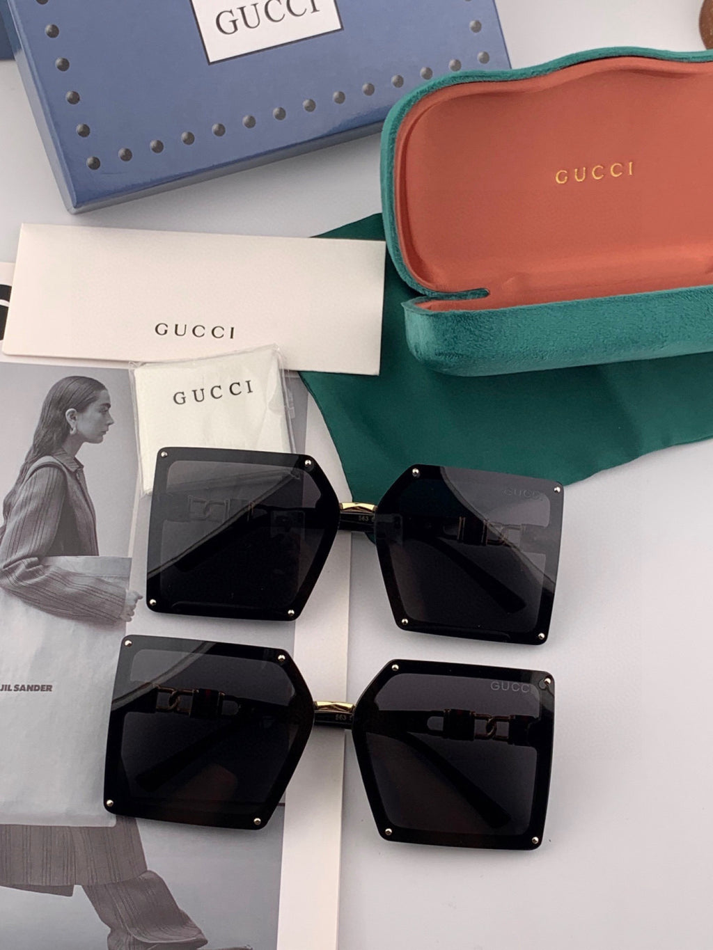 Gucci 15630 Polarized Square Black Lens Sunglasses for Men & Women - detail image 4