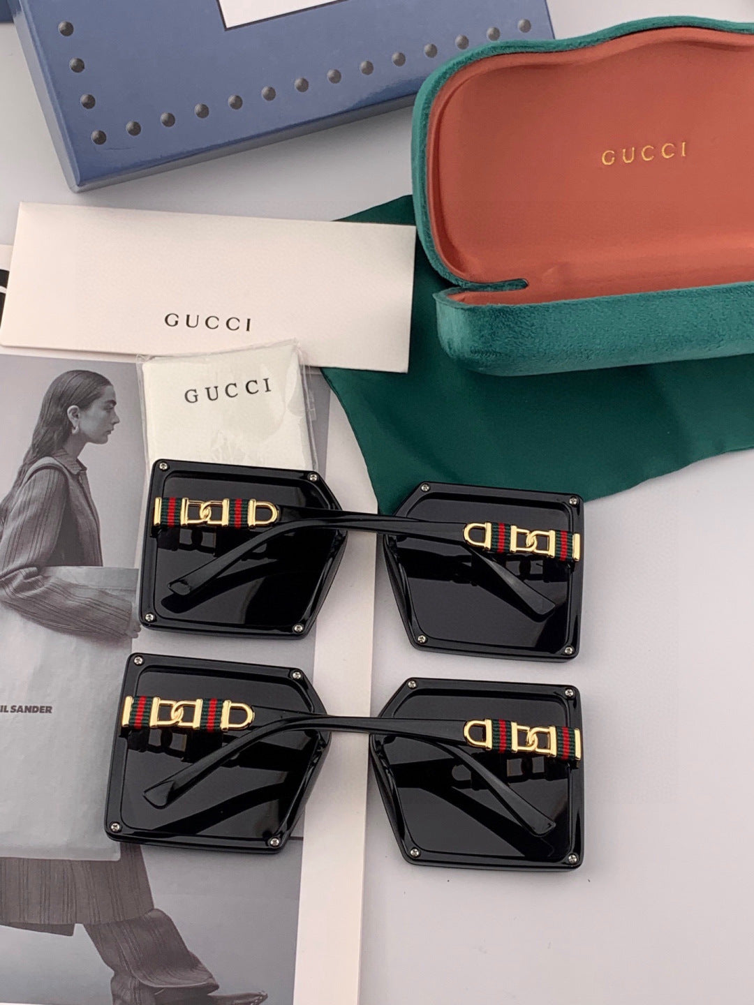 Gucci 15630 Polarized Square Black Lens Sunglasses for Men & Women - detail image 3