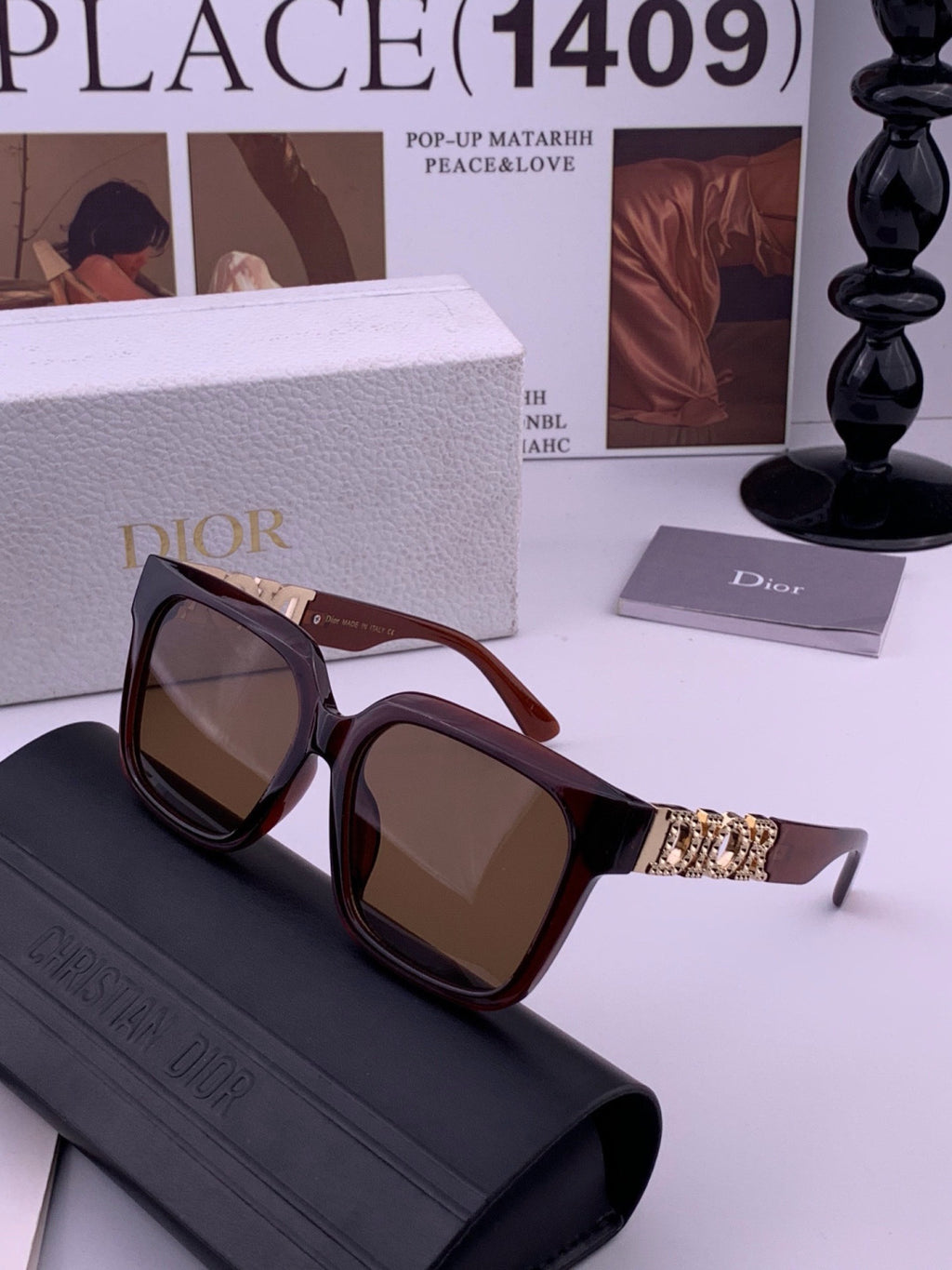 Dior D77000 Fashion Black Lens Sunglasses for Men & Women - 415451