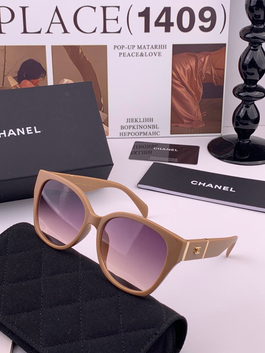 Chanel CH47004 Oversized Purple Lens Sunglasses for Men & Women - 415231 - detail image 2