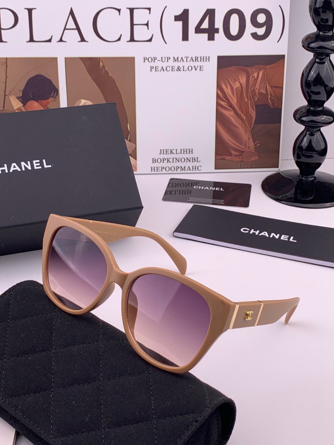 Chanel CH47004 Oversized Purple Lens Sunglasses for Men & Women - 415231 - detail image 2