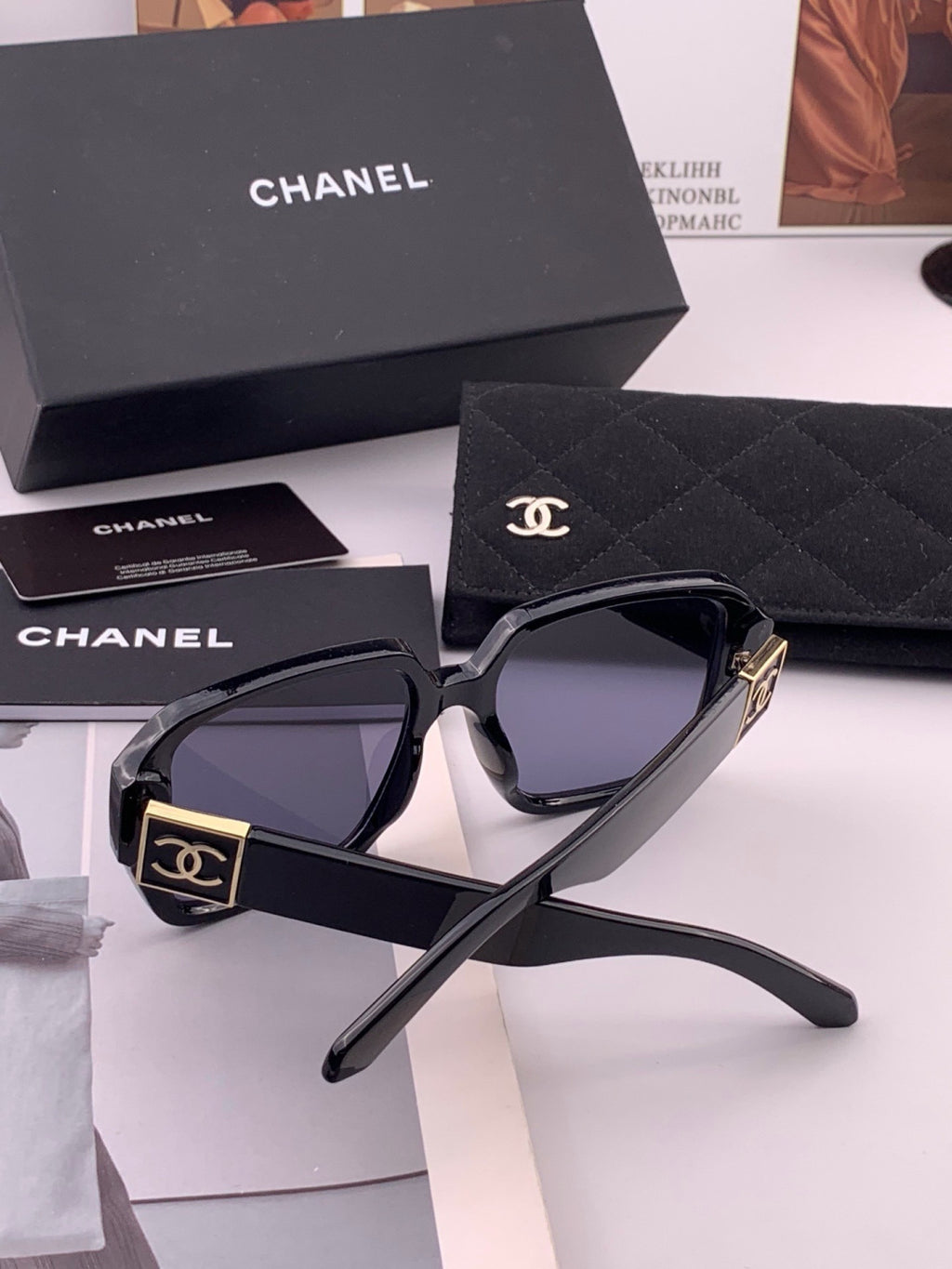 Chanel CH87004 Oversized Black Lens Sunglasses for Men & Women - 415235 - detail image 6