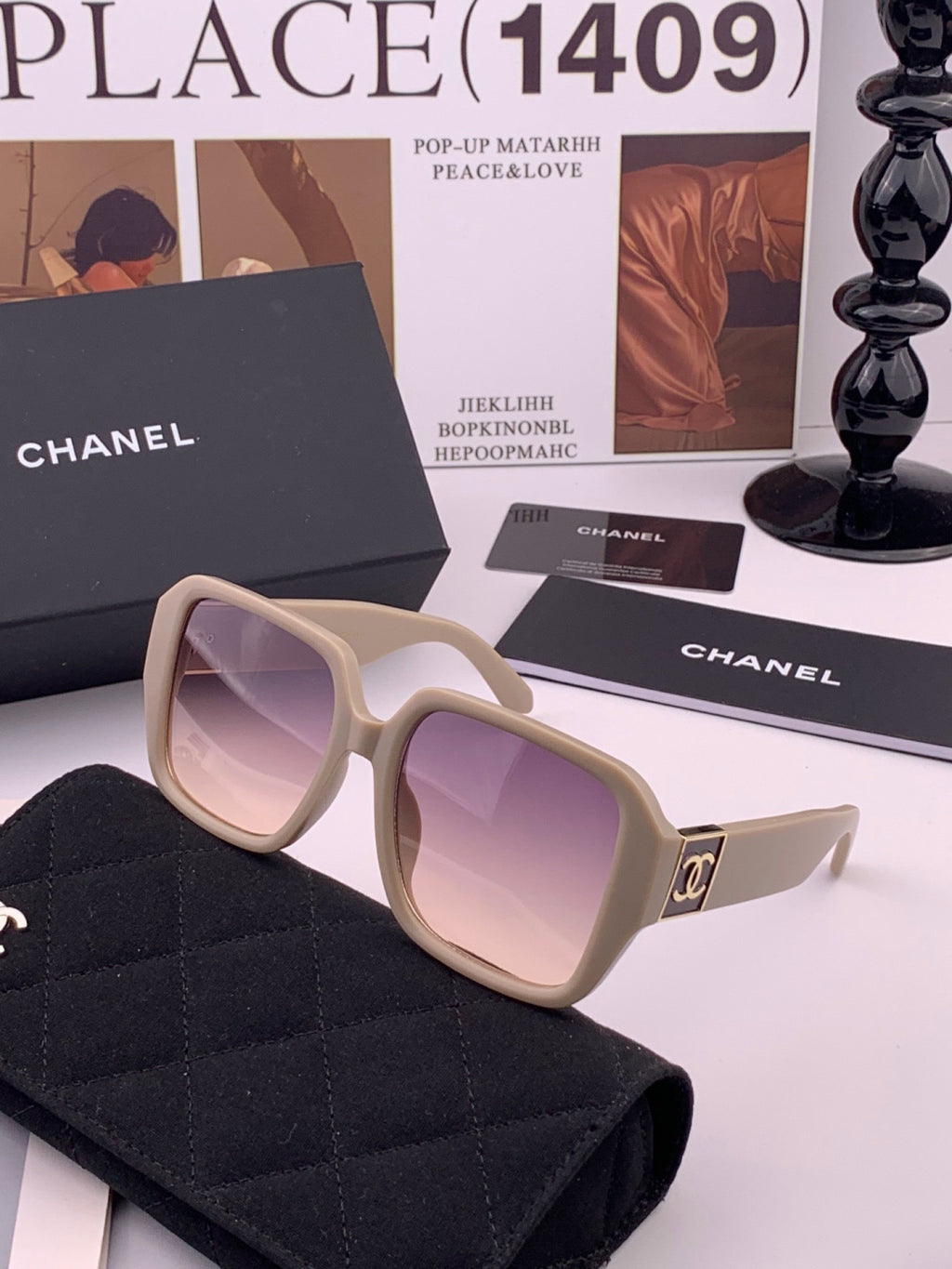 Chanel CH87004 Oversized Red Lens Sunglasses for Men & Women - 415236 - detail image 2