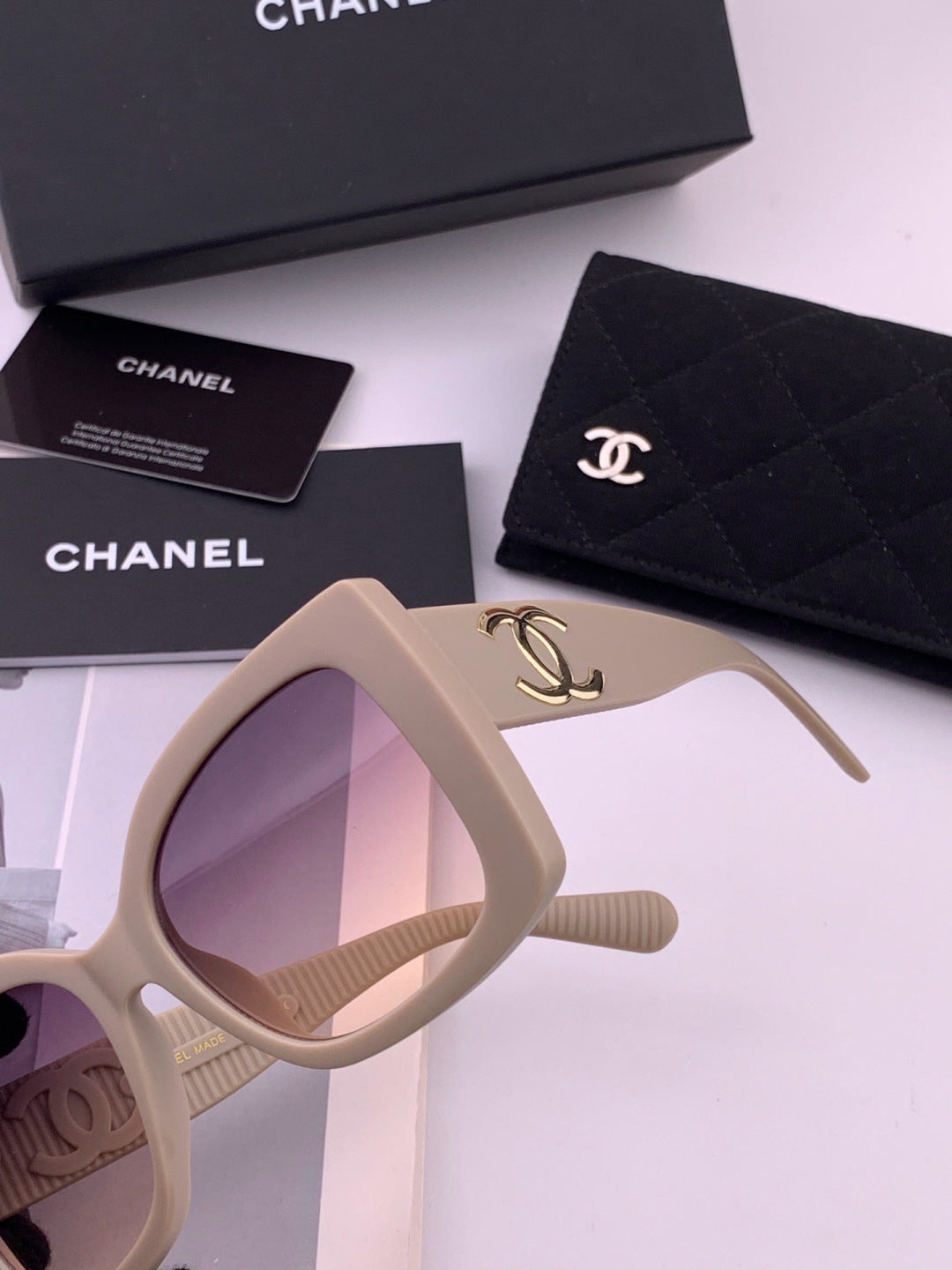 Chanel CH17005 Oversized Purple Lens Sunglasses for Men & Women - 415222 - detail image 3