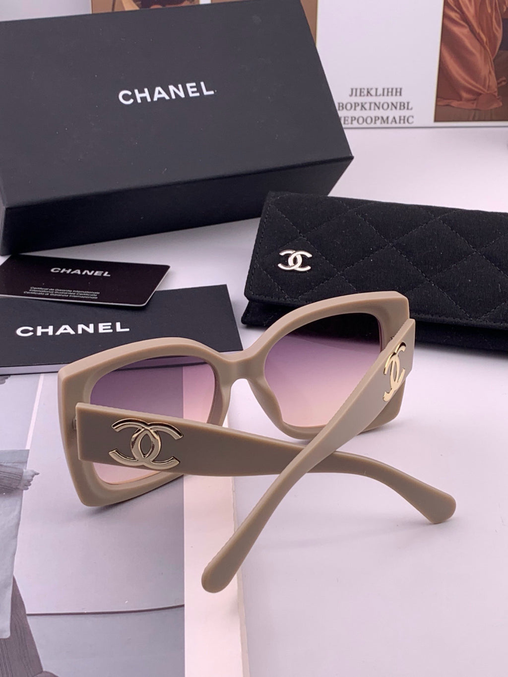 Chanel CH17005 Oversized Purple Lens Sunglasses for Men & Women - 415222 - detail image 7