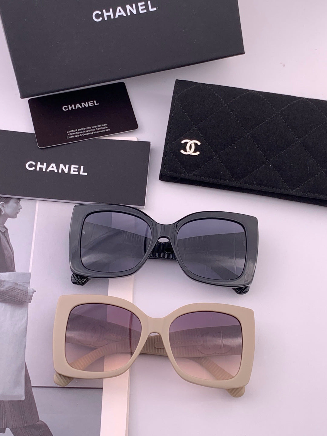 Chanel CH17005 Oversized Black Lens Sunglasses for Men & Women - 415223 - detail image 8