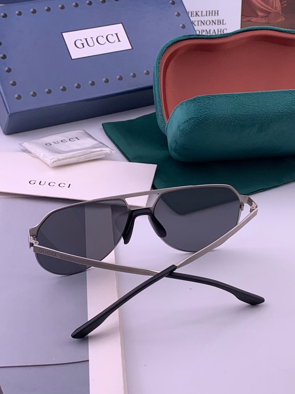 Gucci G7225 Polarized Aviator Gold Lens Sunglasses for Men - 415008 - detail image 5