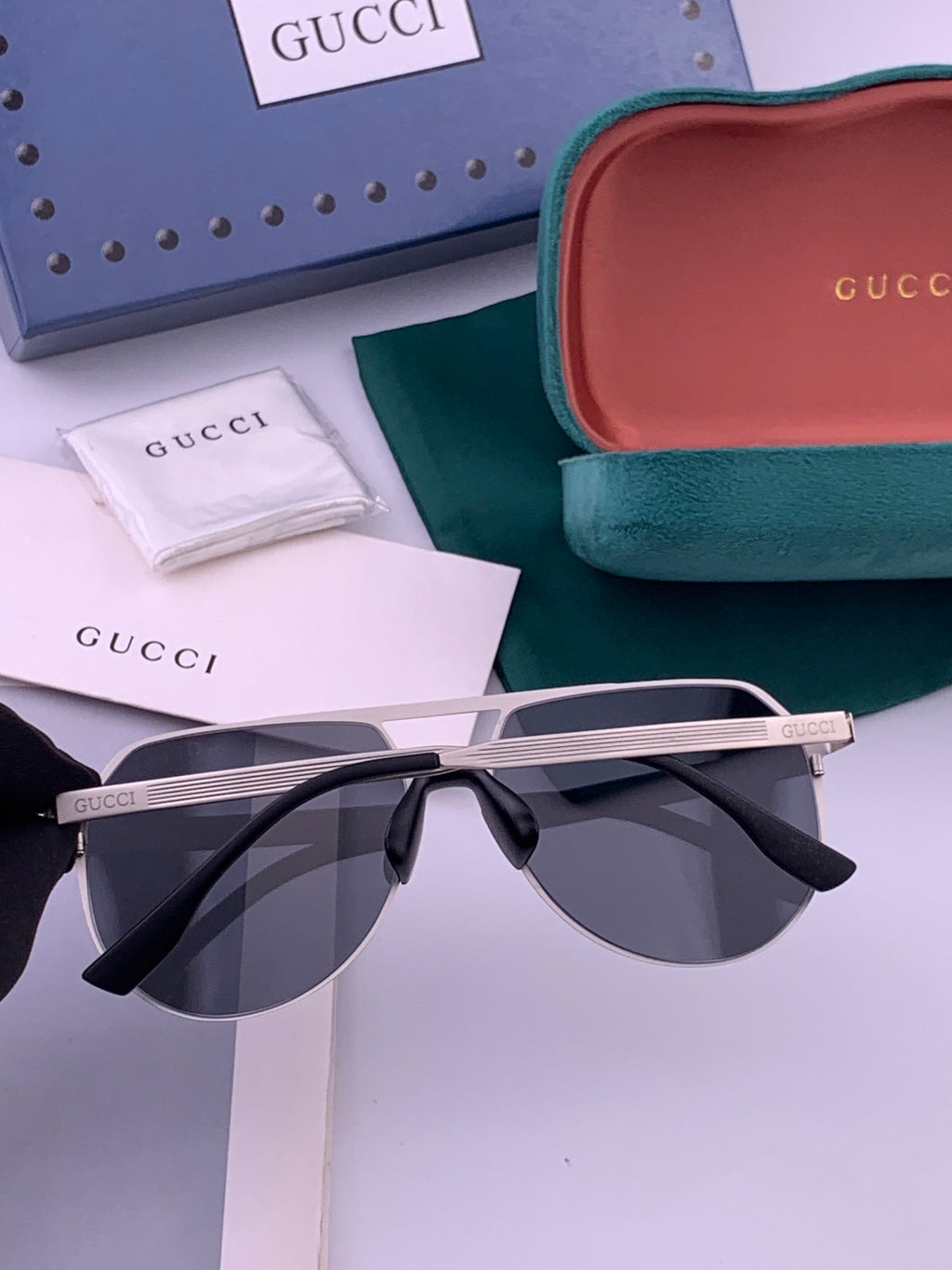 Gucci G7225 Polarized Aviator Gold Lens Sunglasses for Men - 415008 - detail image 6