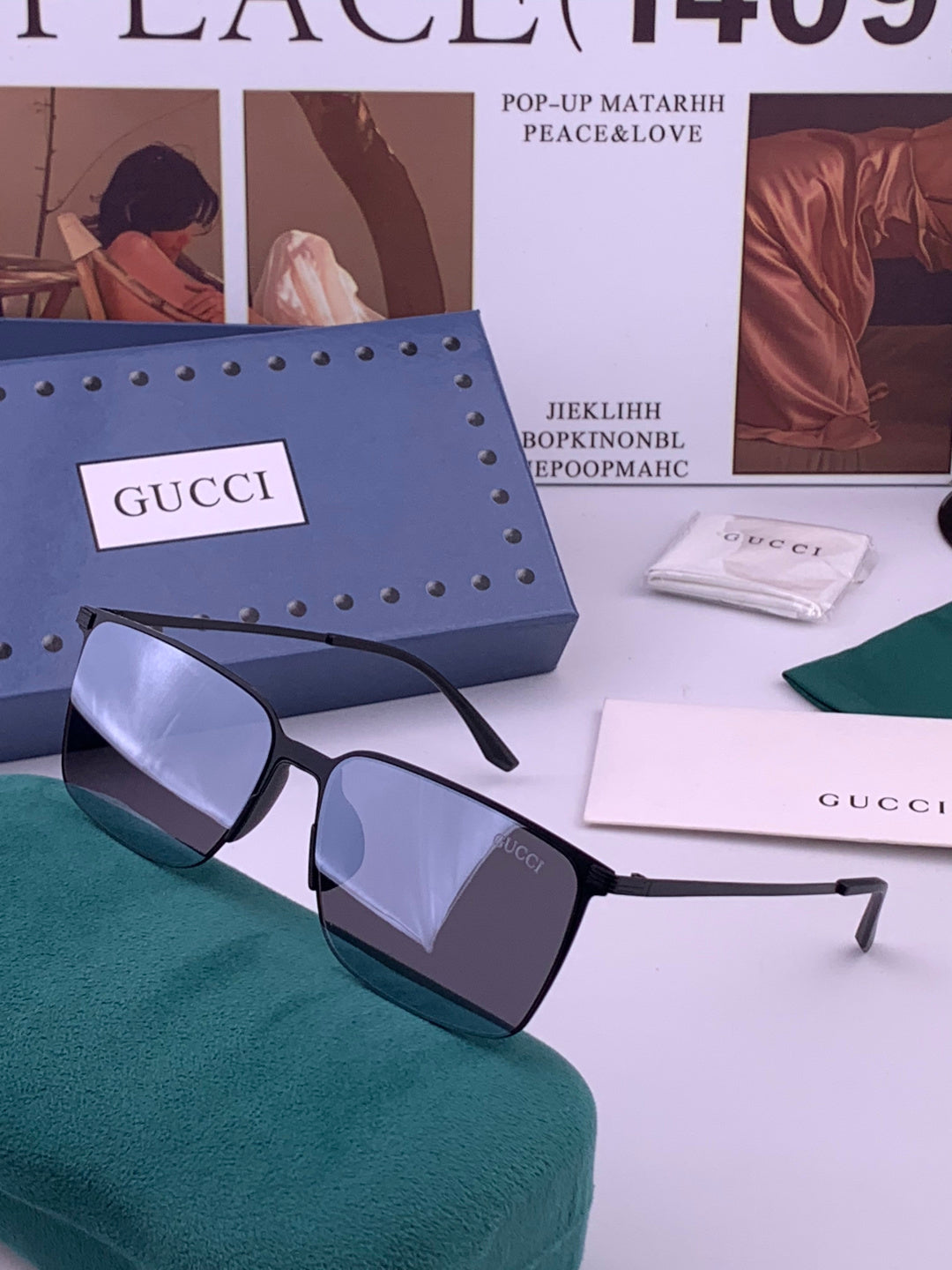Gucci G01810 Polarized Aviator Gold Lens Sunglasses for Men - 415011 - detail image 2