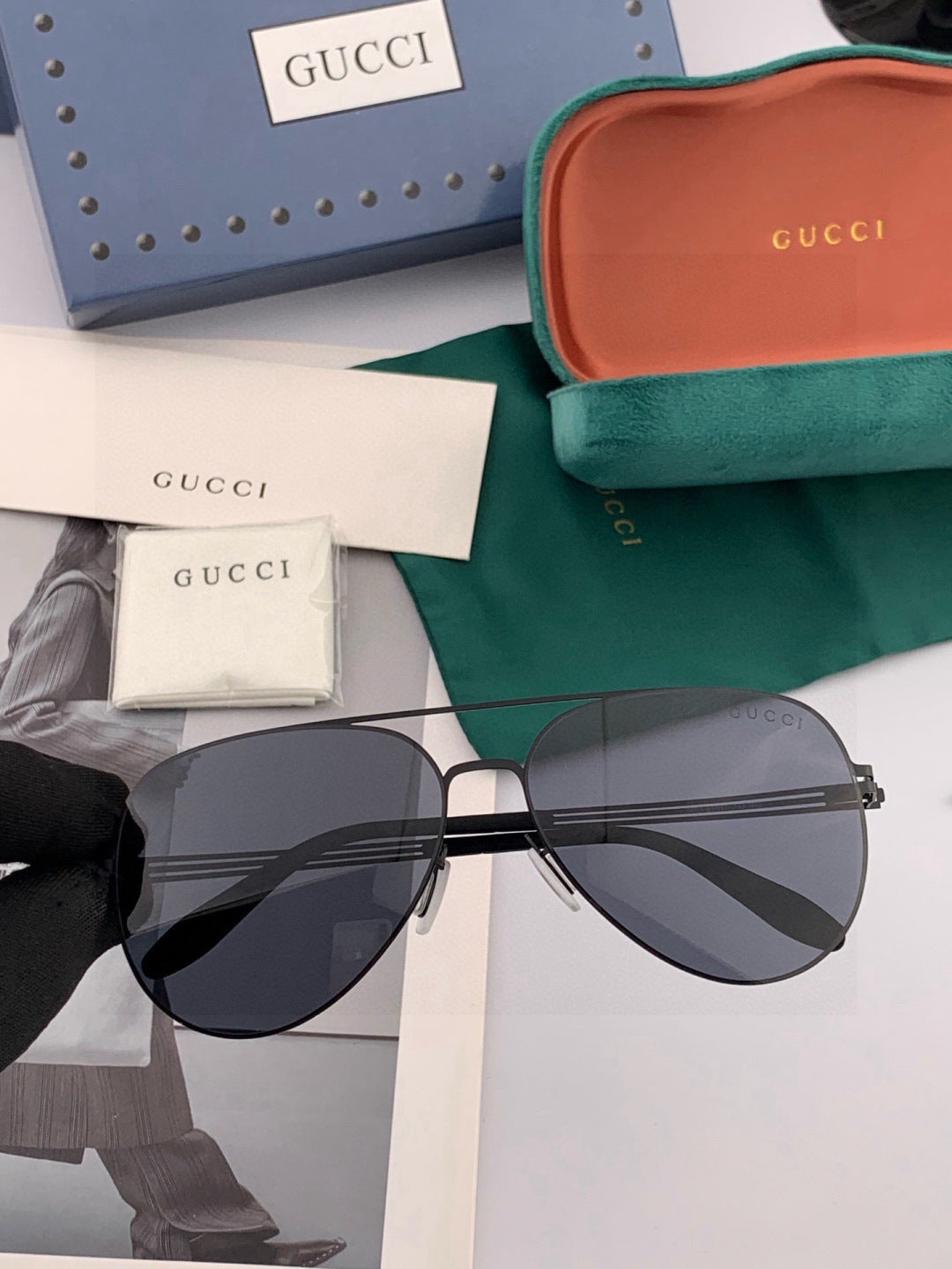 Gucci G1502 Polarized Fashion Gold Lens Sunglasses for Men & Women - 415012 - detail image 3