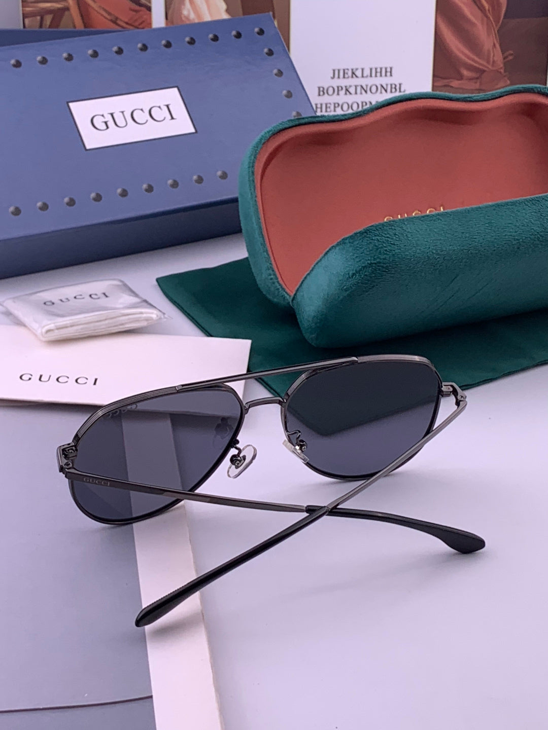 Gucci G9225 Polarized Aviator Gold Lens Sunglasses for Men - 415014 - detail image 6