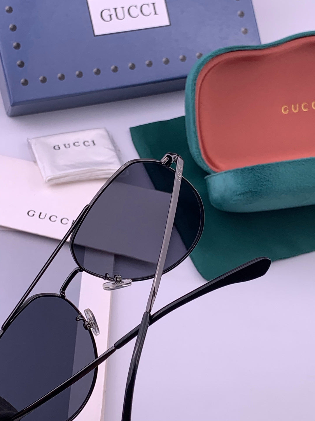 Gucci G9225 Polarized Aviator Gold Lens Sunglasses for Men - 415014 - detail image 5
