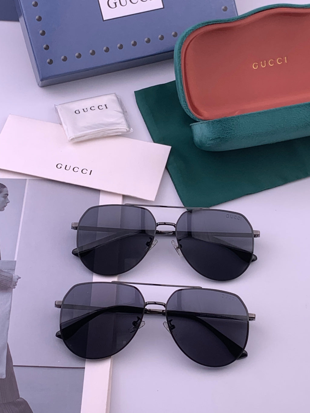Gucci G9225 Polarized Aviator Gold Lens Sunglasses for Men - 415014 - detail image 8