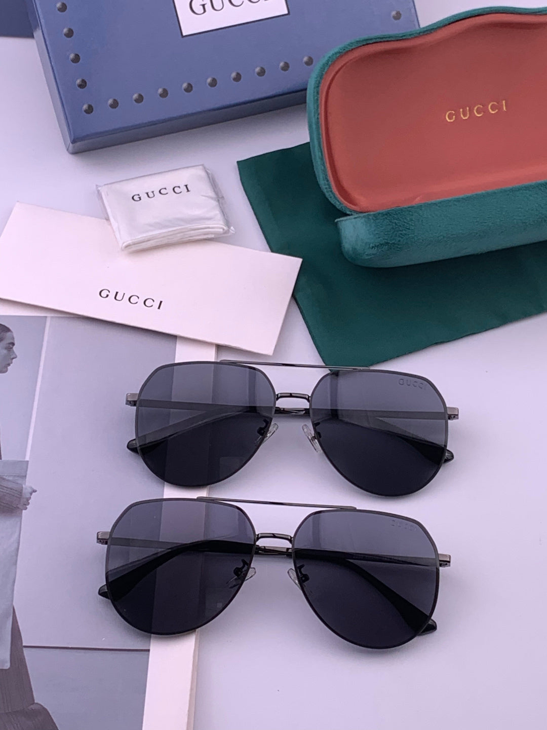 Gucci G9225 Polarized Aviator Gold Lens Sunglasses for Men - 415014 - detail image 8
