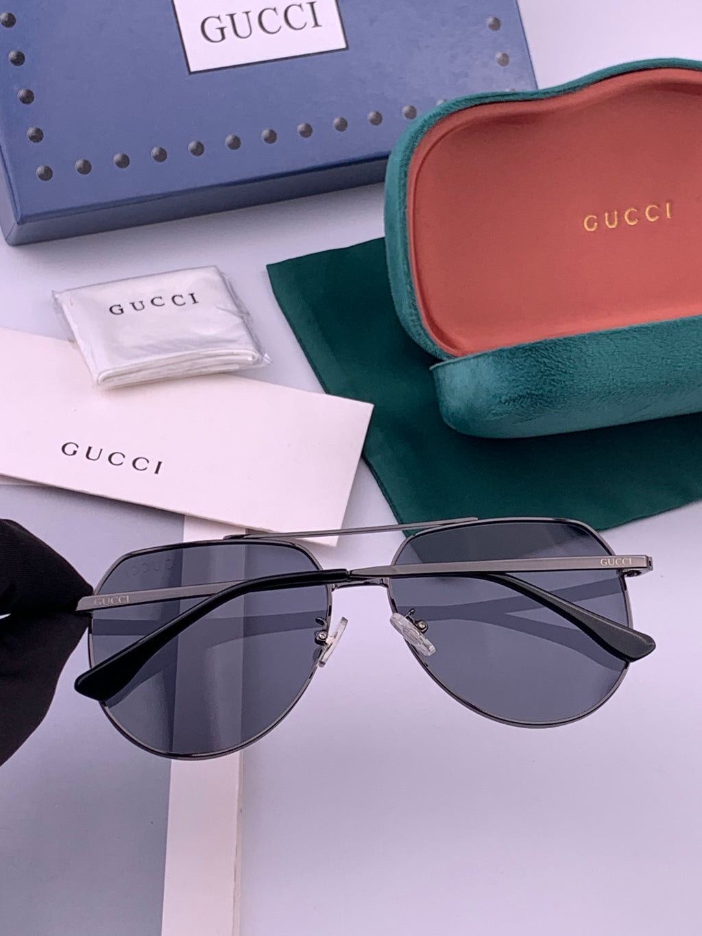 Gucci G9225 Polarized Aviator Gold Lens Sunglasses for Men - 415014 - detail image 7