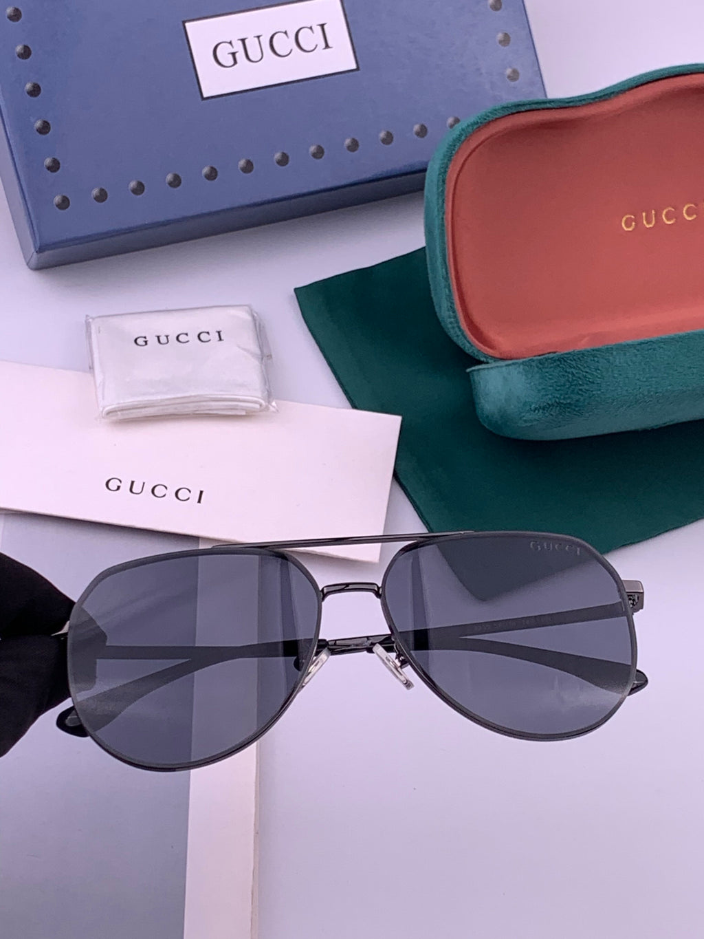 Gucci G9225 Polarized Aviator Gold Lens Sunglasses for Men - 415014