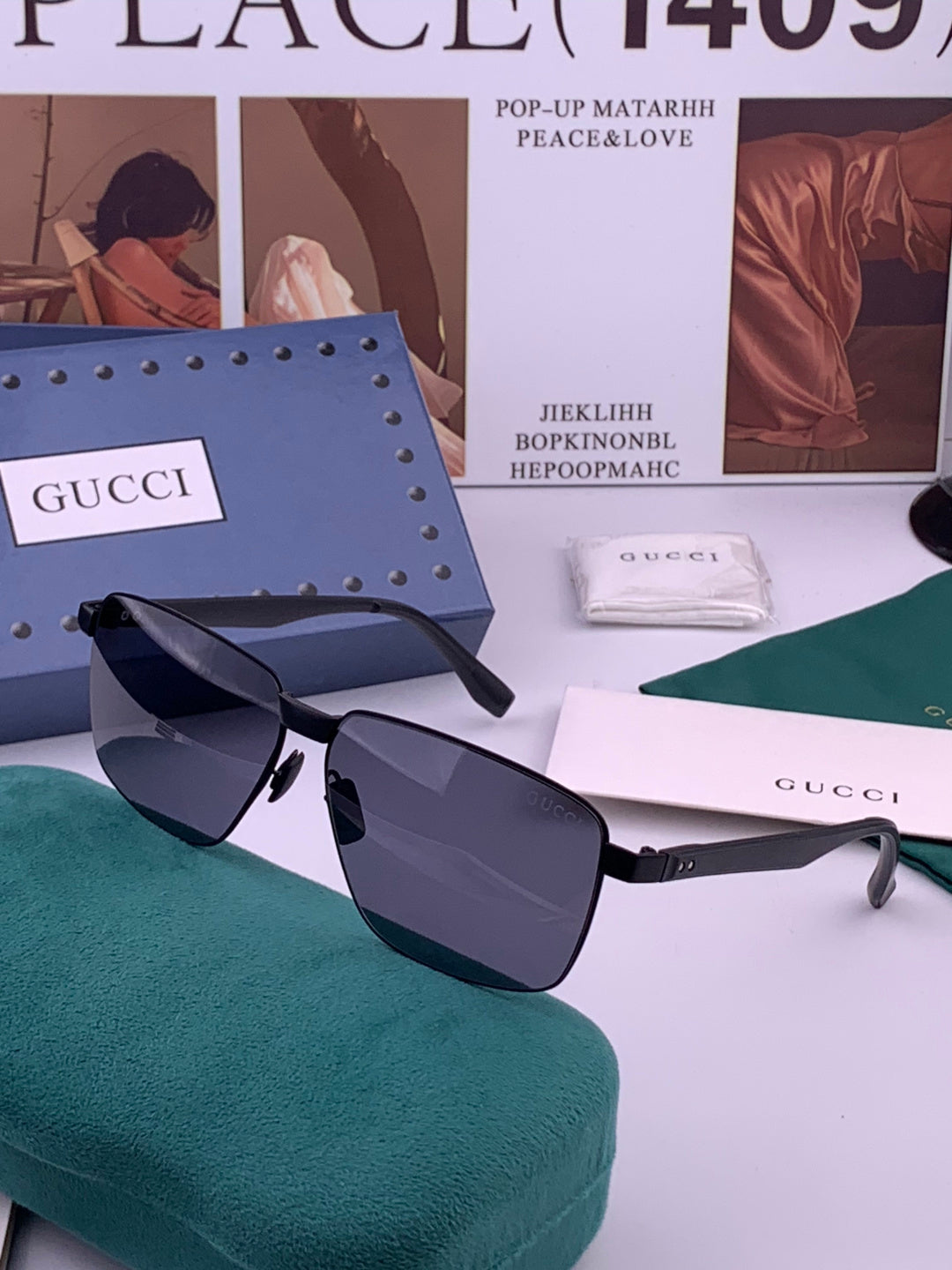 Gucci G7226 Polarized Aviator Gold Lens Sunglasses for Men - 415015 - detail image 2