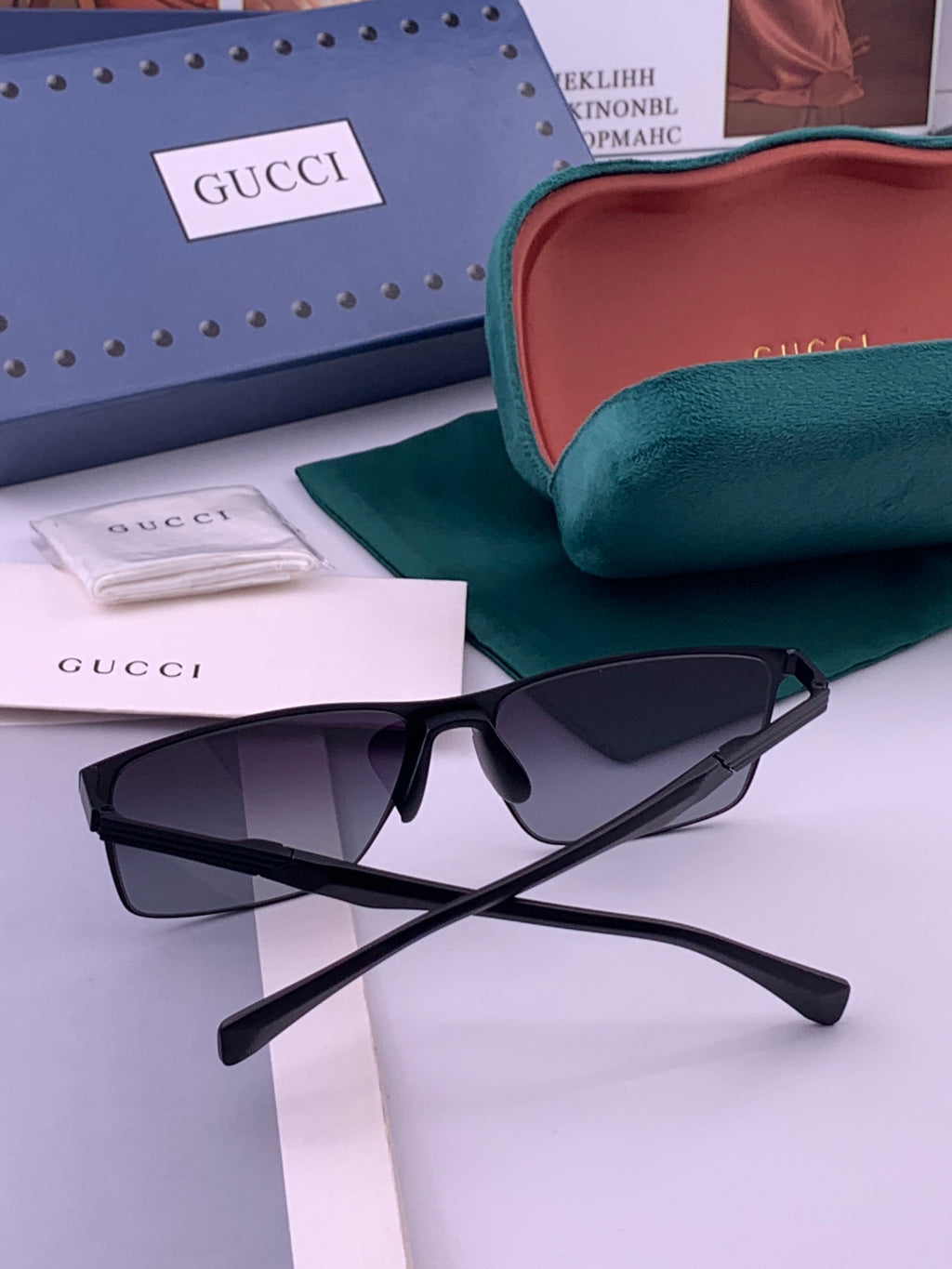 Gucci G197 Polarized Aviator Gold Lens Sunglasses for Men - 415017 - detail image 3