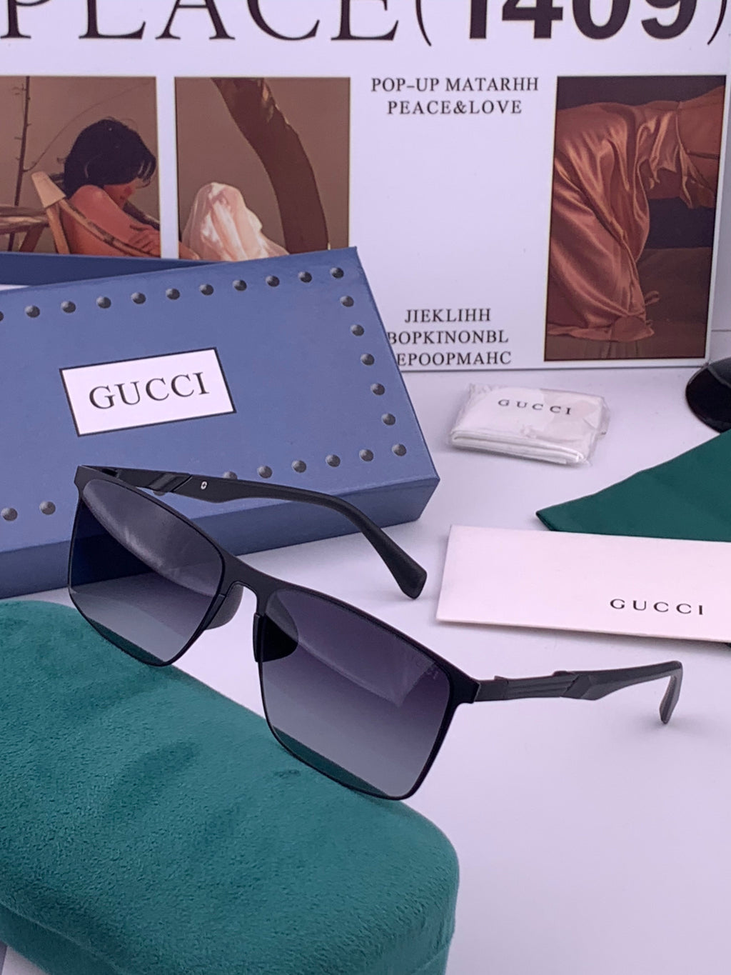 Gucci G197 Polarized Aviator Gold Lens Sunglasses for Men - 415017