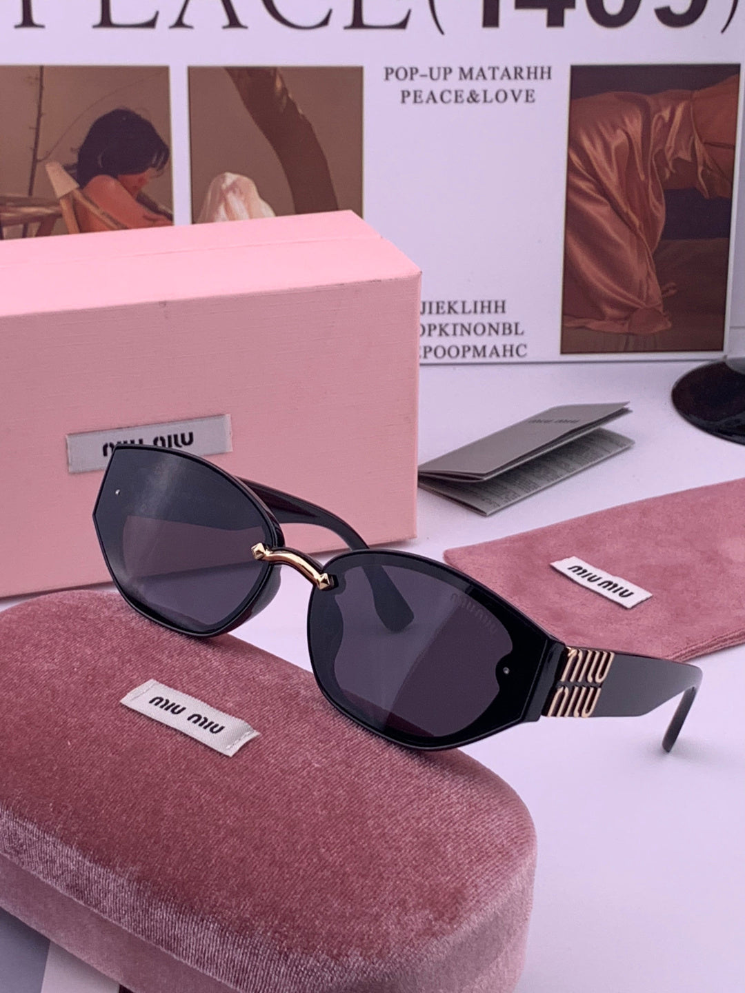 Miu Miu M7350 Fashion Black Lens Sunglasses for Men & Women - 432686 - detail image 2