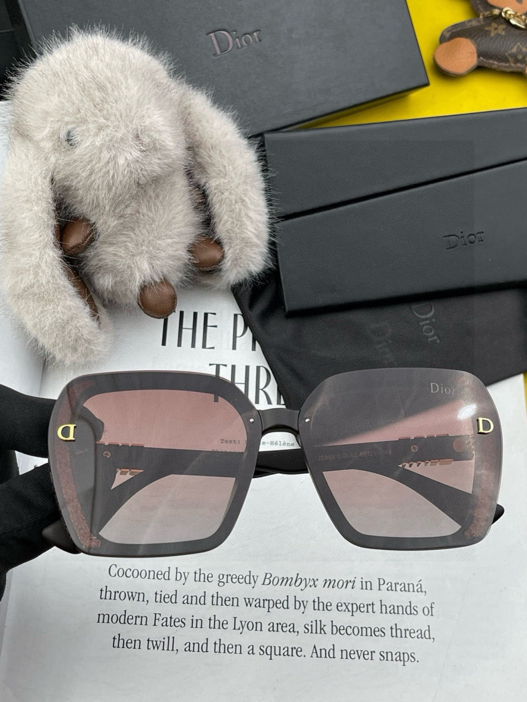 Dior CD3290 Polarized Square Black Lens Sunglasses for Women - 431868