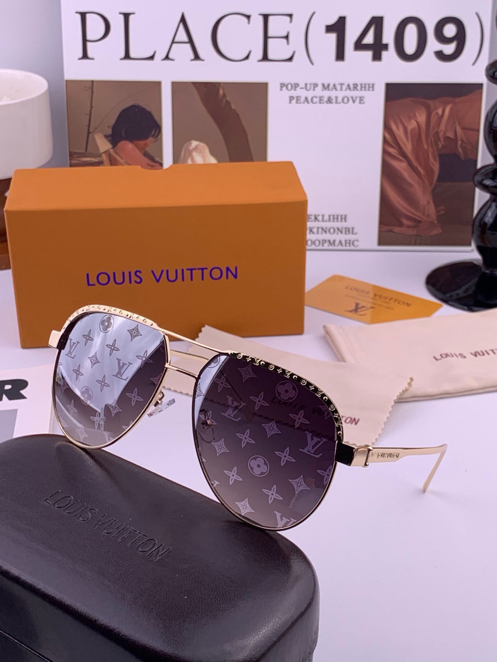 Louis Vuitton L01744 Aviator Black Lens Sunglasses for Men & Women - 431205 - detail image 5