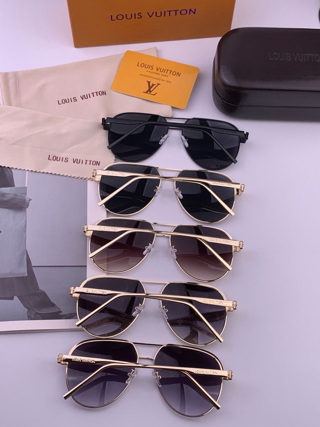 Louis Vuitton L01744 Aviator Black Lens Sunglasses for Men & Women - 431205 - detail image 7
