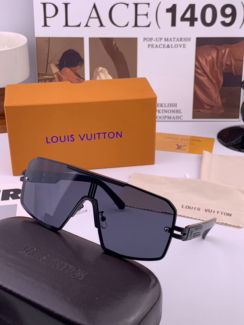 Louis Vuitton L71757 Aviator Blue Lens Sunglasses for Men & Women - 431207 - detail image 6