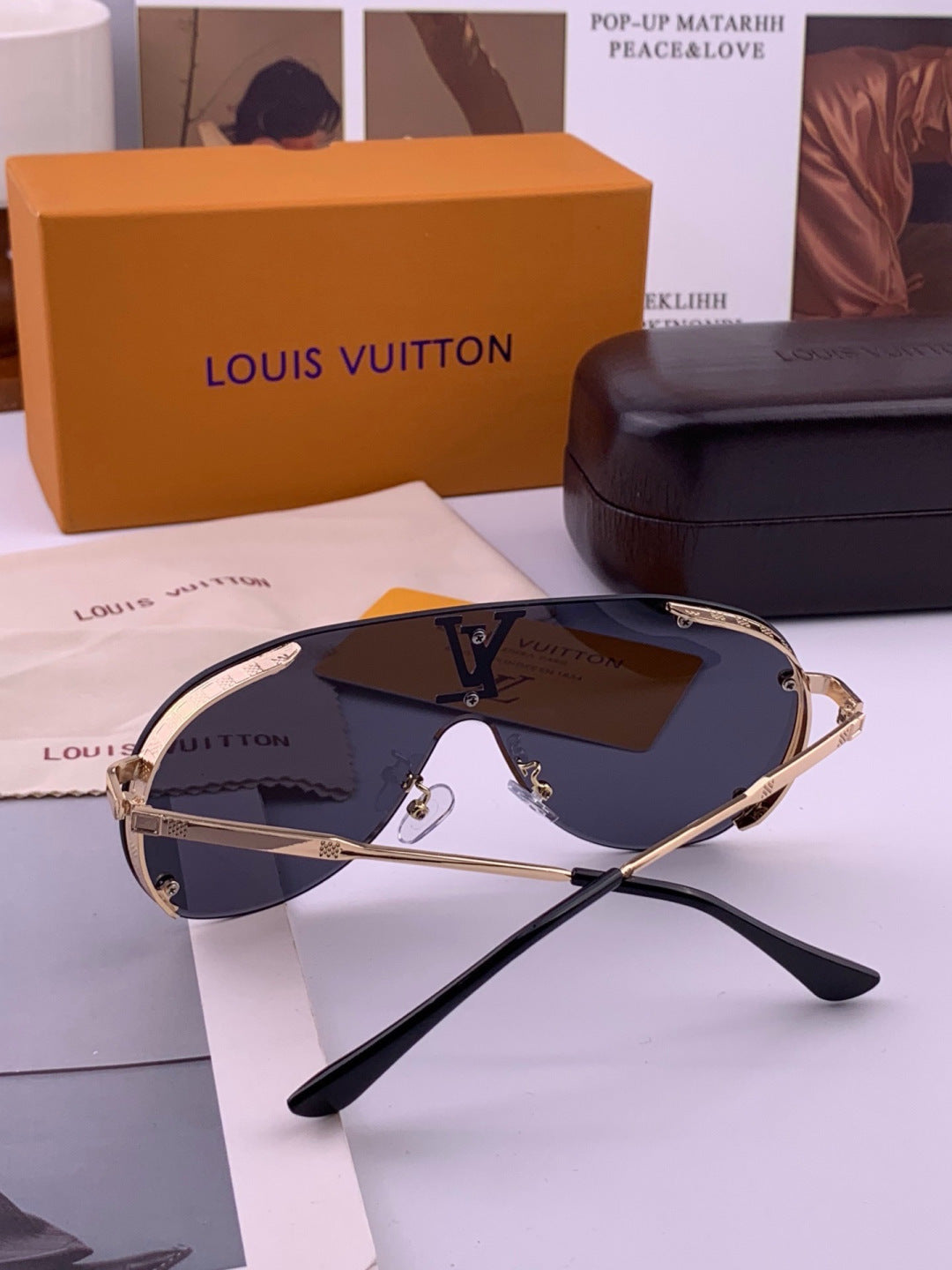 Louis Vuitton L81756 Aviator Black Lens Sunglasses for Men & Women - 431209 - detail image 7