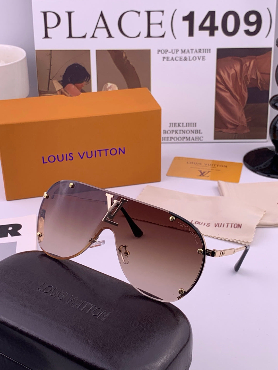 Louis Vuitton L81756 Aviator Black Lens Sunglasses for Men & Women - 431209 - detail image 5