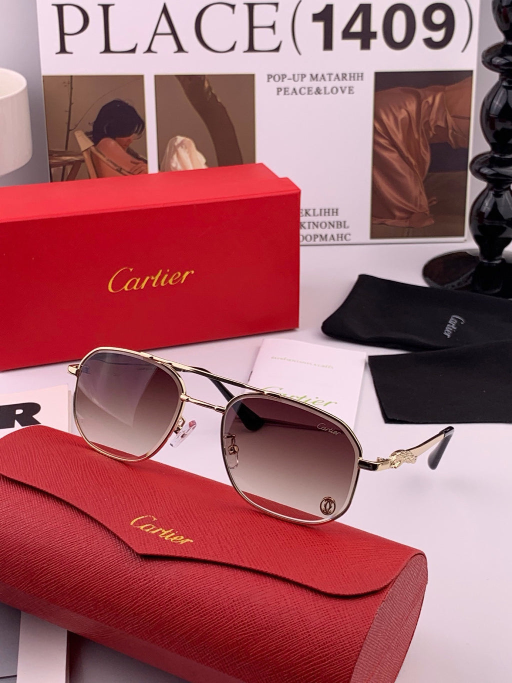 Cartier K61758 Fashion Pink Lens Sunglasses for Men & Women - 432215 - detail image 4